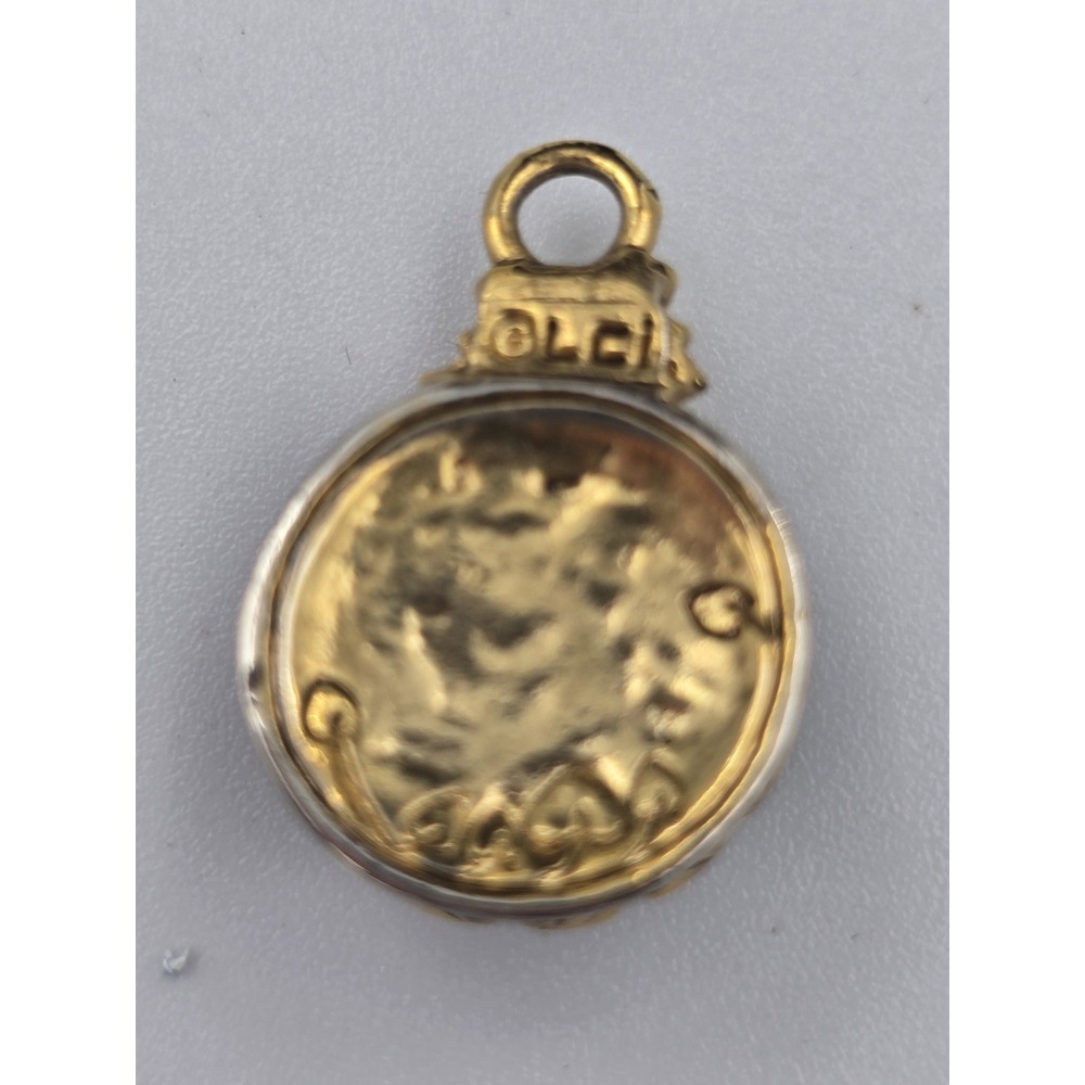 LCi Vintage Liz Claiborne‎ Gold Tone Black Cabochon Gold tone Pendant Charm - Picture 6 of 7
